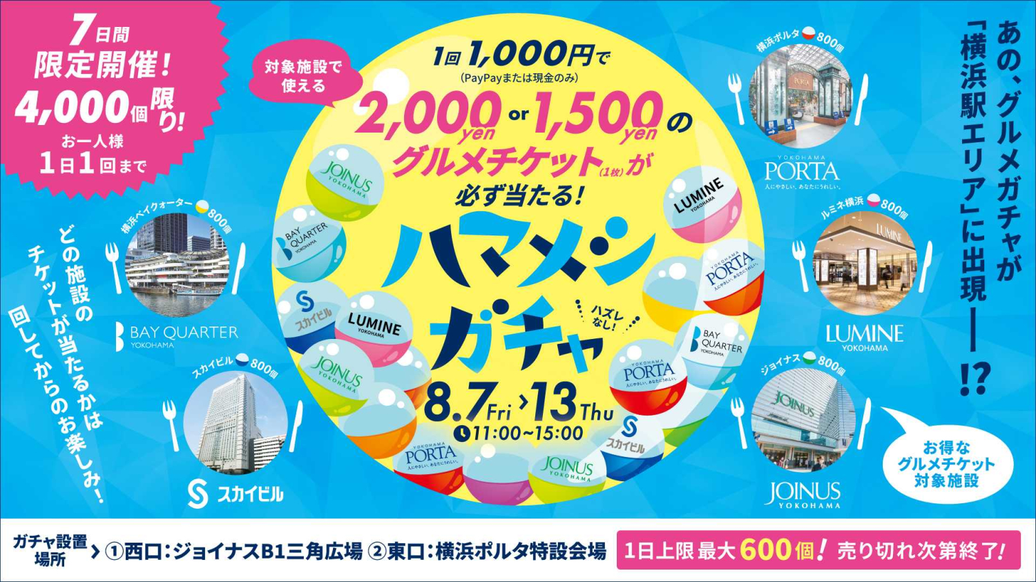 グルメチケットが当たる！ハマメシガチャ