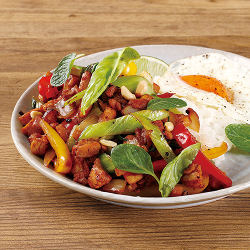 【ご飯がススム！】お肉たっぷりガパオライス