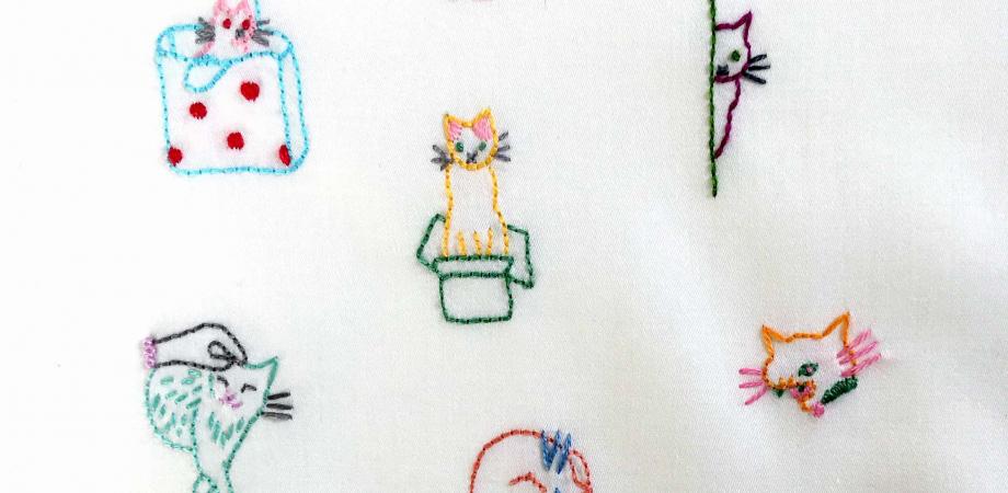 5月 Good Days Workshop ネコのワンポイント刺繍 横浜ベイクォーター